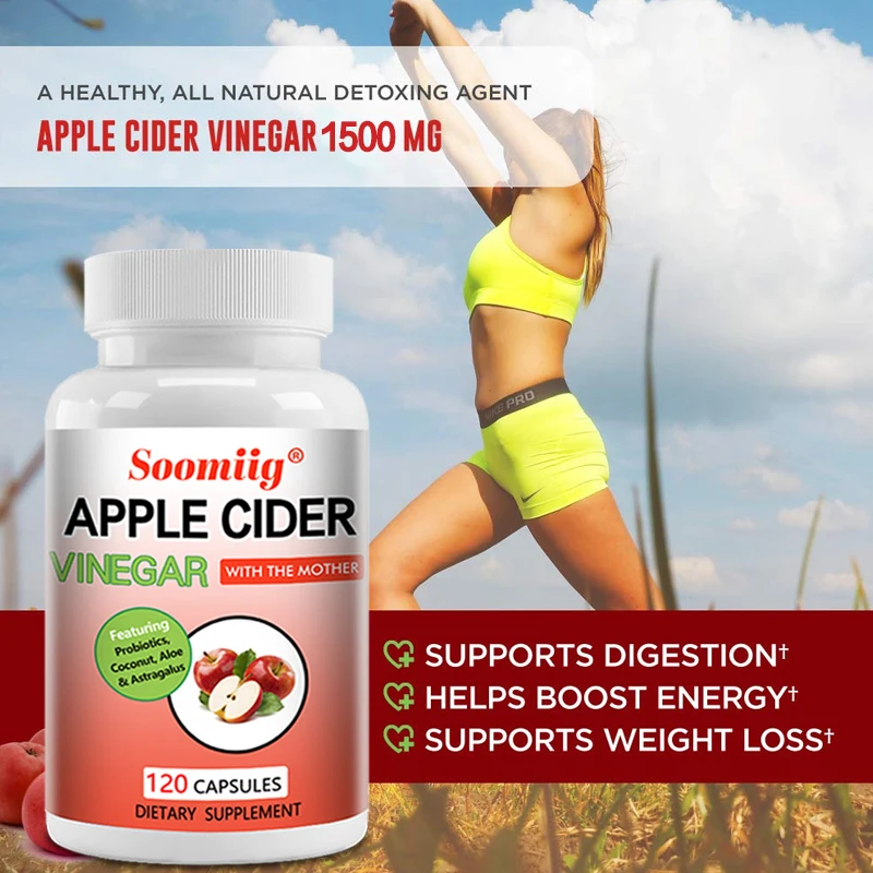 Capsule di aceto di manico - Migliora la digestione, l'energia, la soppressione dell'appetito, la gestione del peso, il bruciagrassi, la gestione del peso