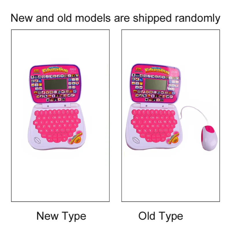 ZK40 Crianças Máquina de Aprendizagem Inglês Espanhol Função de Música Portátil Educacional Interativo para Crianças Rosa