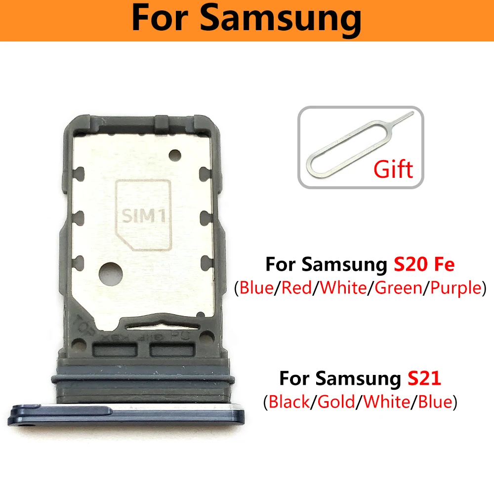 New Sim Card Tray Reader Holder SD Slot Adapter For Samsung S20 Fe S21 Sim Card Reader Holder Slot Adapter