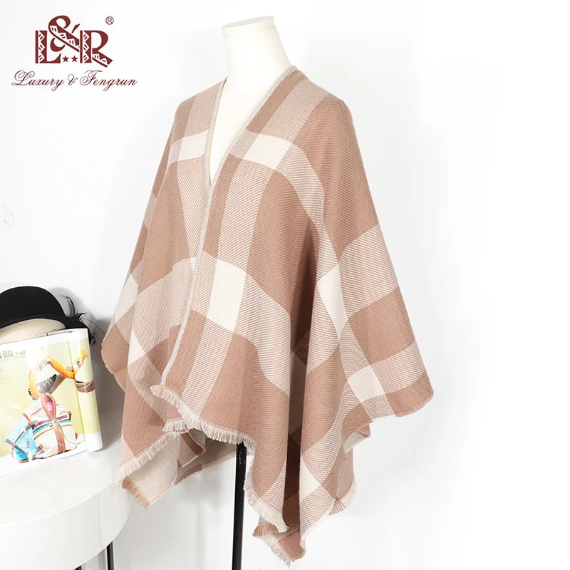 2023 140*140CM Big Winter Women Wrap Thick Cashmere Poncho For women Female Blanket Scarf Shawl Winter Foulard Femme зимняя шаль