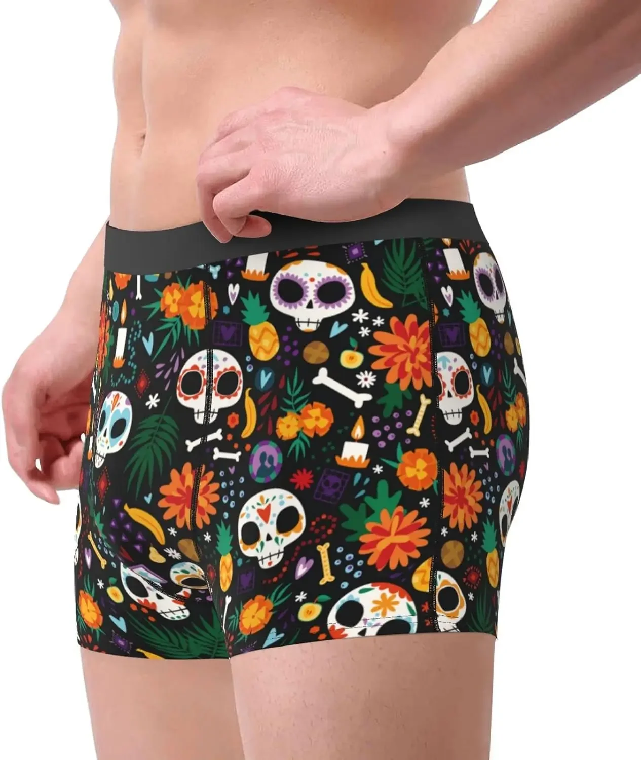 Men's Briefs Underpants Banana Pineapple Skull Print Mens Soft Underwear,Comfy Breathable Short Trunk