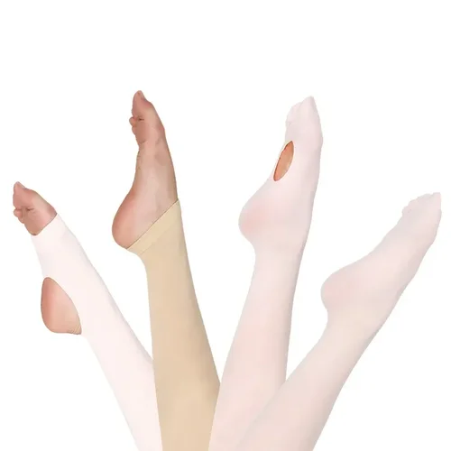 Pantimedias con zona para adultos y niños para bailar, cintura elástica, Yoga, sin pies, apretadas, estribo Convertible, medias de Ballet para baile