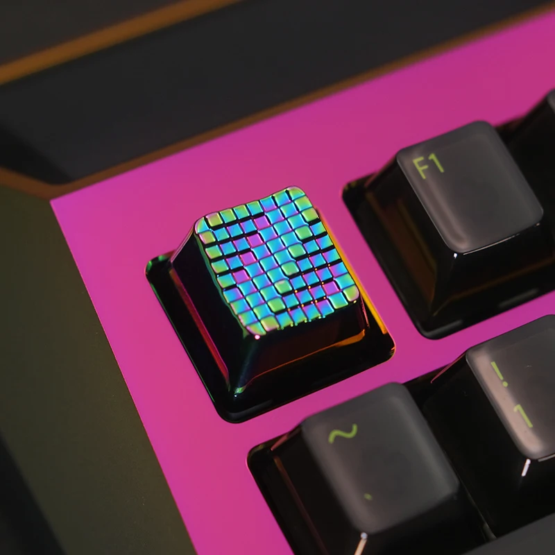 Keystone Artisan Keycap Matrix Water Droplet Colorful Mechanical Keyboard MX Switch  Zinc Aluminum Alloy Metal Customize GK61