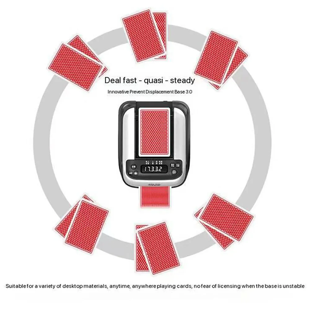 ماكينة تاجر البطاقات الأوتوماتيكية القابلة لإعادة الشحن 360 درجة ° جهاز توزيع بطاقات البوكر الكهربائي الدوار لألعاب الحفلات المنزلية #2