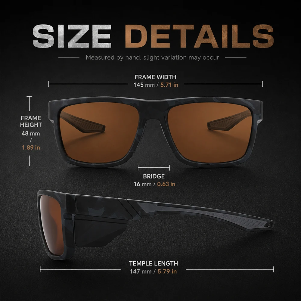 Tarnfarben Polarisierte Sportsonnenbrille für Männer UV400 Blendschutz Spiegelglas für Autofahren, Angeln, Radfahren, Outdoor, Winddichte Sonnenbrille – Detail 5