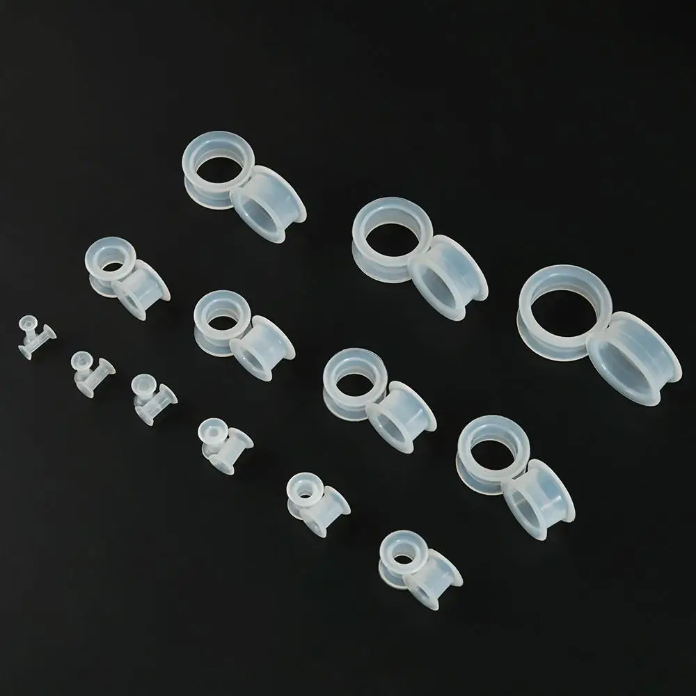 PAIR-Clear Ear Gauges Large Size Silicone Flexible Hollow Ear Plugs Tunnels Ear Expander Stretching 3mm-38mm