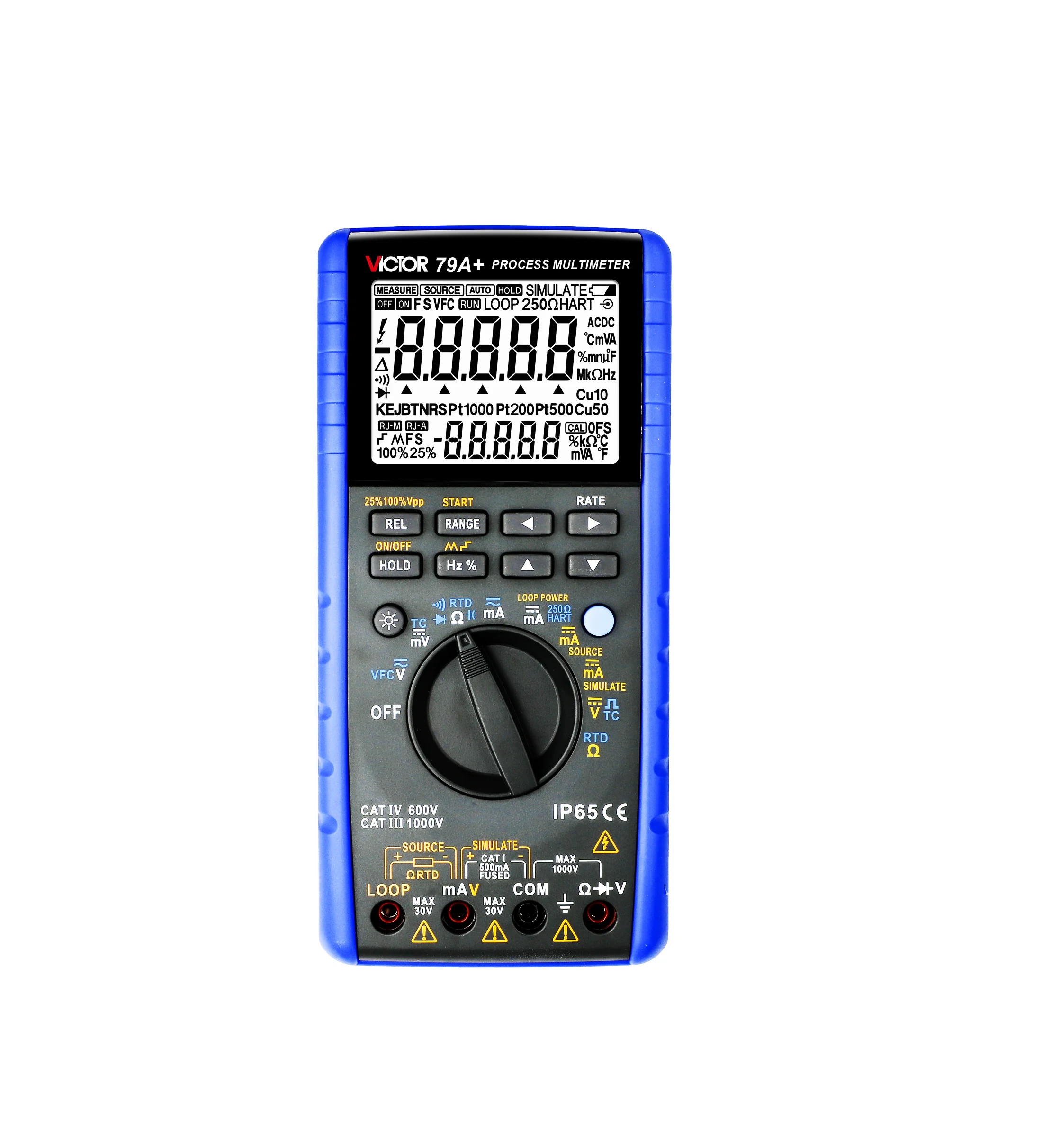 VICTOR 79A+ Voltaje CC 50mV-1000V Multímetro digital Multímetro Calibrador de señal de proceso Multímetro 2 en 1