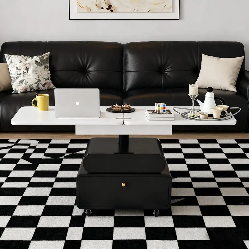 Lifting folding coffee table movable balcony height adjustment side table multi-functional mesa de centro elevable furniture