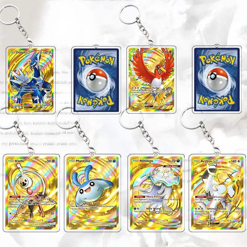

PTCG мультяшный двусторонний брелок Ex Card Ralts Student Gardevoir Liligant Kawaii Eevee брелок коллекция реквизит подарок на день рождения