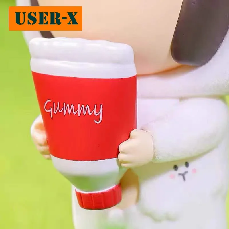 USER-X Gummy Fluffy Lamb Figurine Action Figure Cute Action Kawaii Animal Toy Figures Doll Girl  Gift Child Christmas