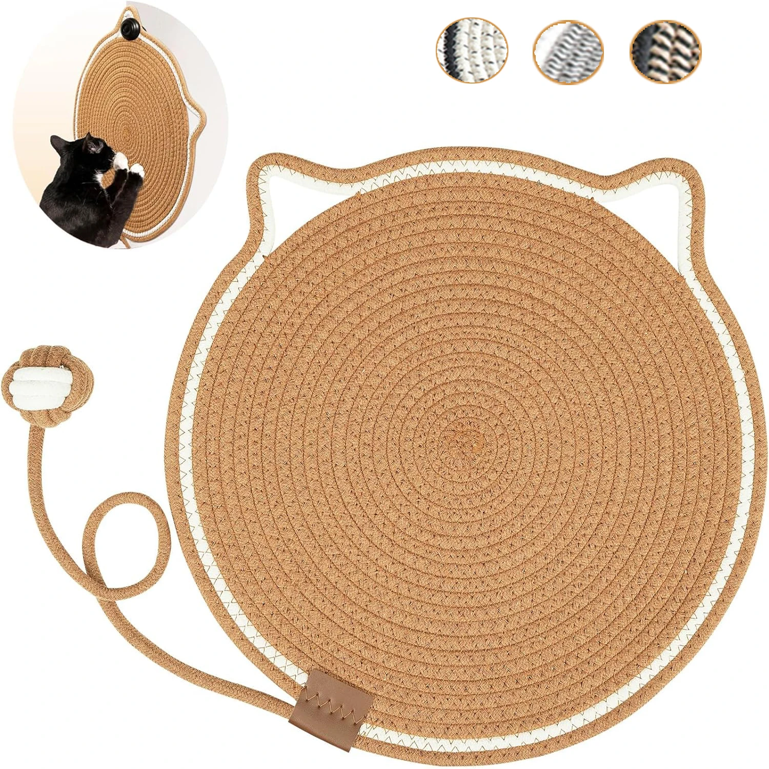 1pc Cat Scratcher Mat, Horizontal Floor Cat Scratching Pads Rug for Indoor Cats, Cat Furniture Protector for Wall Carpets Sofas