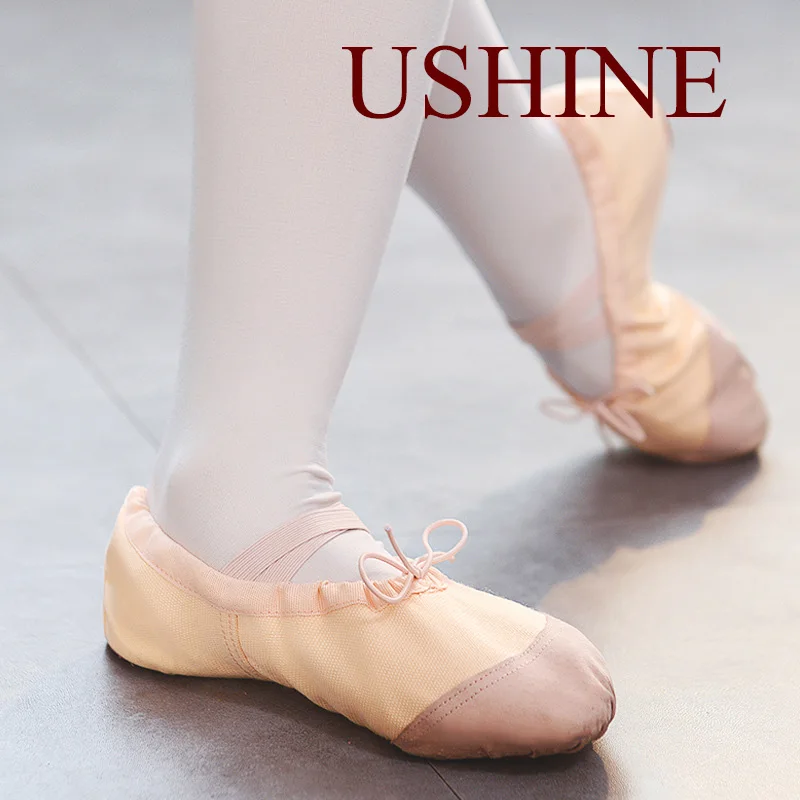 USHINE Ballet Canvas Dance Shoes Slipper for Kids Toddler Women Ballet Slippers for Dancing