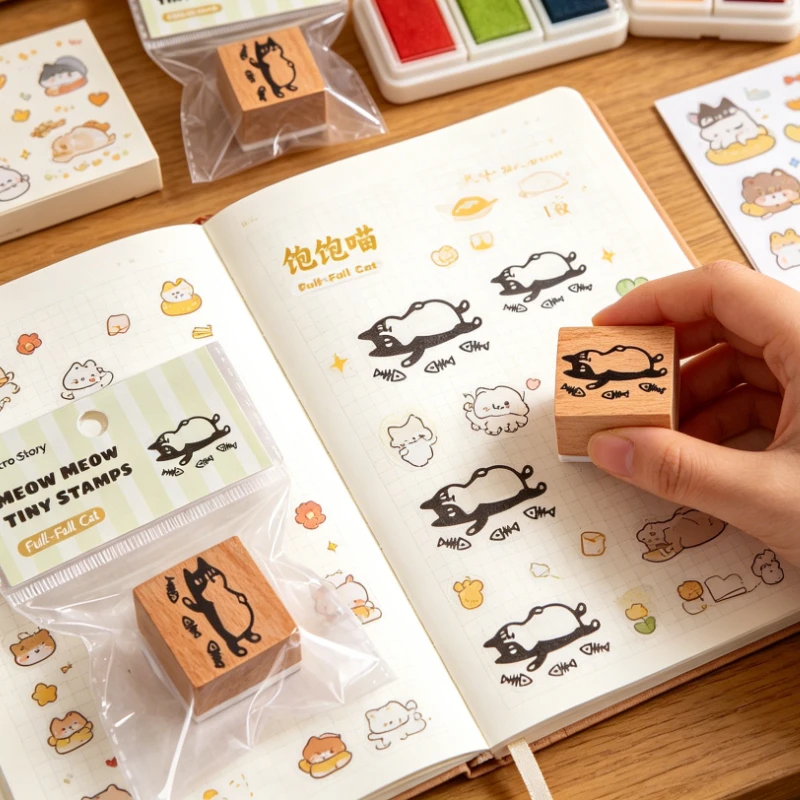 Alphabet Stamp Vintage Wooden Rubber Set Cute Pet Pattern Seal For Card Planner Scrapbook Handmade Crafts
