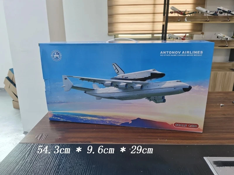 An 225 Soviet Antonov Blizzard 1:200 Strategic Cargo Aircraft Carring Buran Spacecraft Diecast Plane Model Decoration Collection