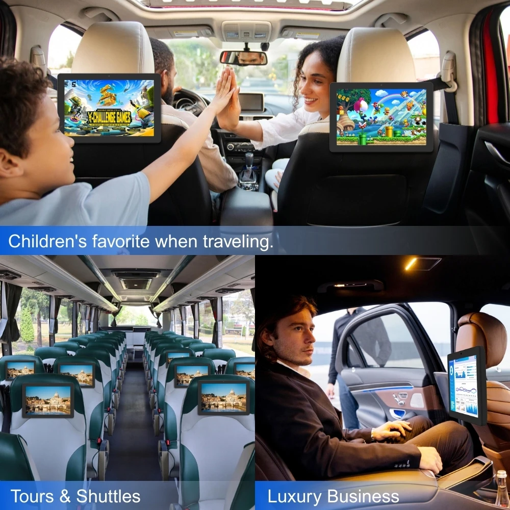 Commercial Android Tablet RK3568 2+16GB 1280x800 10-Point Touch Screen For For Minivan/SUV/Taxi Rear Seat Display