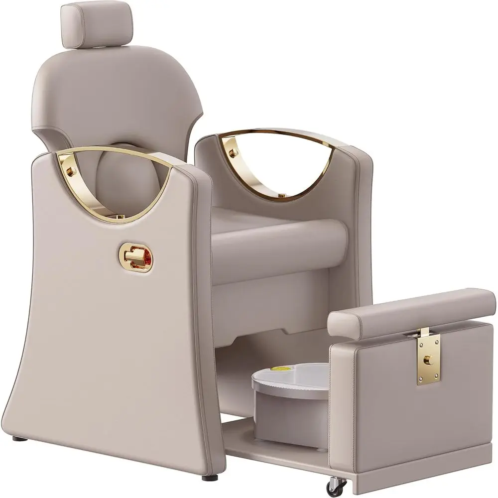 Massage Reclining Pedicure Chair with Foot Bath, No Pedicure Station Unit