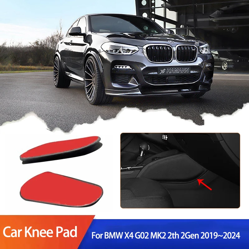 

For BMW X4 G02 MK2 2th 2Gen 2019~2024 2020 Car PU Lether Center Control Leg Knee Rest Cushions Elbow Pad Thigh Support Cushion