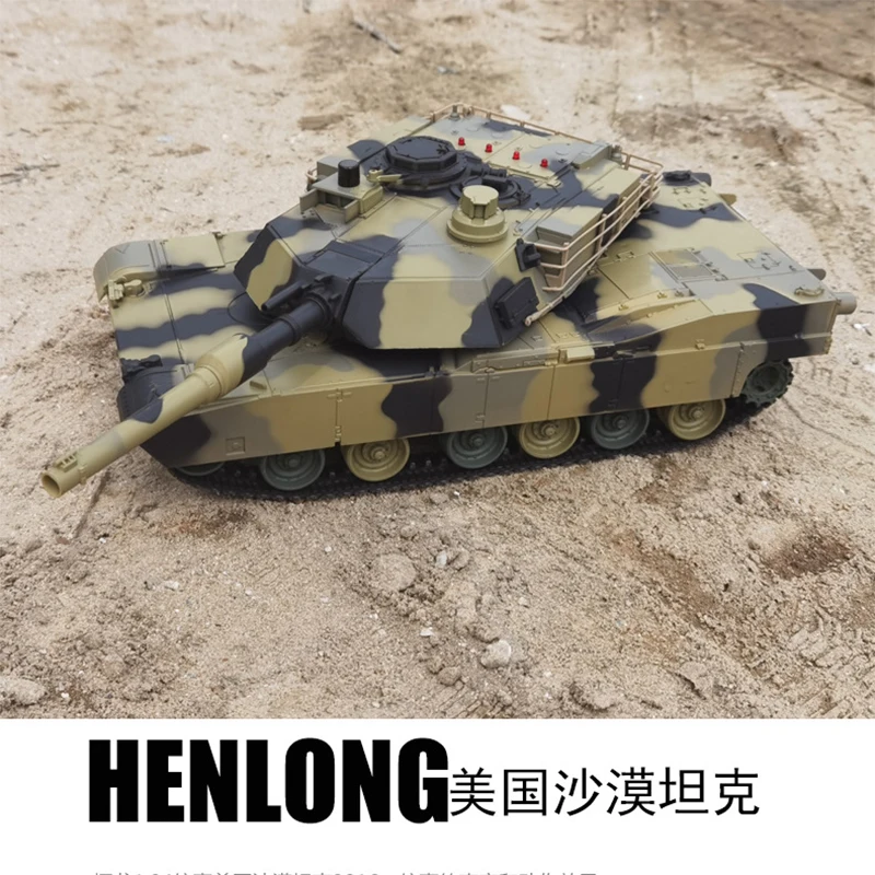 정품 Rc Henglong Abrams M1a2 미국 배틀 탱크, 에어소프트 팬저 모델, 리모컨 차량, 전투 보이 크리스마스 장난감 선물, 1/24 체중계