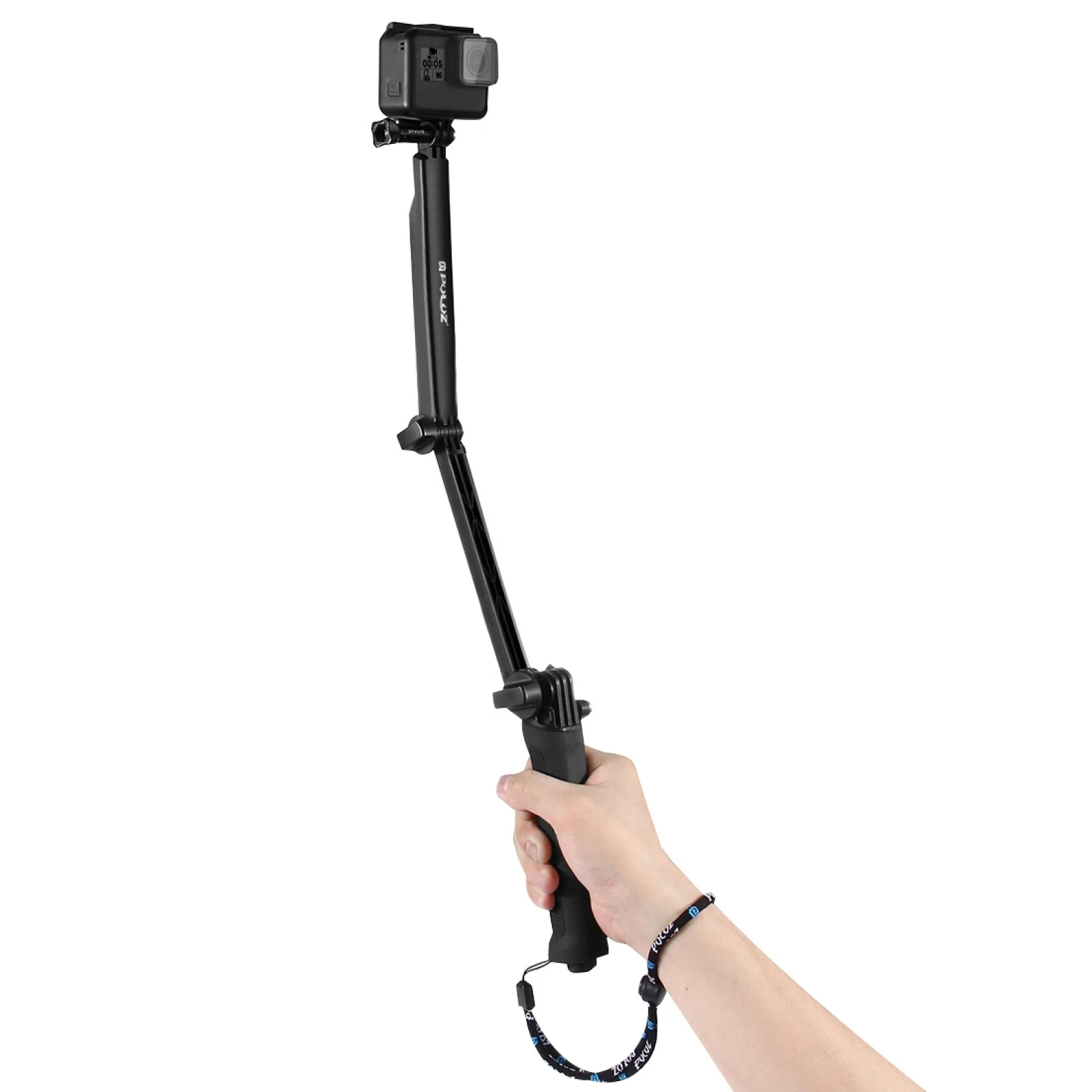 3 Way Grip Foldable Selfie-stick With Tripod Extension Monopod for GoPro Insta360 ONE R DJI Osmo Action and Other Action Cameras