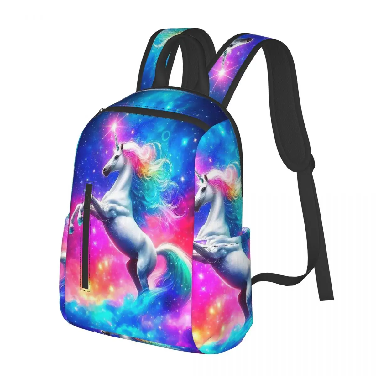 

Starry Sky Galactic Colorful Unicorn Student Backpack School Bag Hiking Travel Daypack for Men Women Bookbag Shoulder Bags