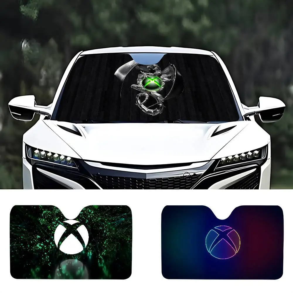 X-Xbox Gamer Logo زجاج سيارة مضحك الشمس الظل طوي الأشعة فوق البنفسجية الشمس قناع حامي ظلة للنافذة الأمامية
