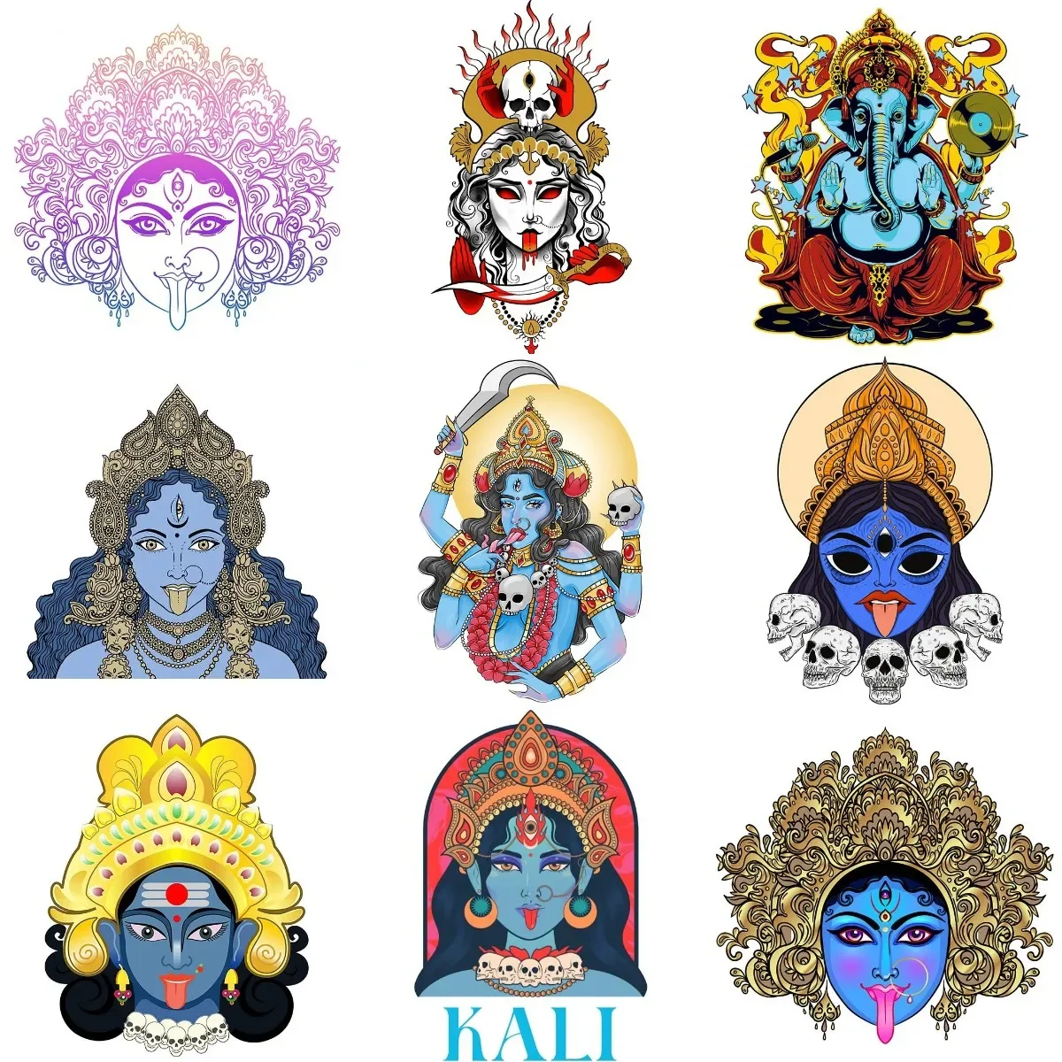 

Hindu Goddess Kali God Emblem Stickers for Car Room Wall Bicycle Motorcycle Laptop Truck Table Off-road Decal Accessories