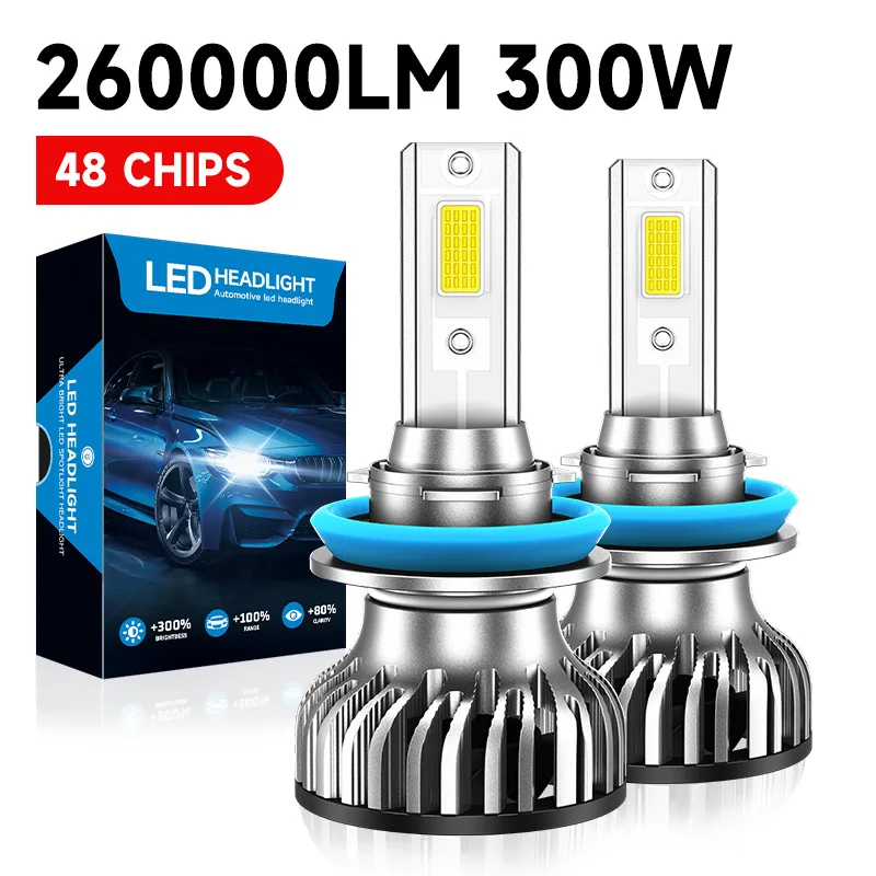 

CHSWDl LED H4 White Bright 6000K 260000LM 300W Lamps Combo Light High Beam Led Headlight Bulbs Turbo 12v 24v Super Bright Lamp