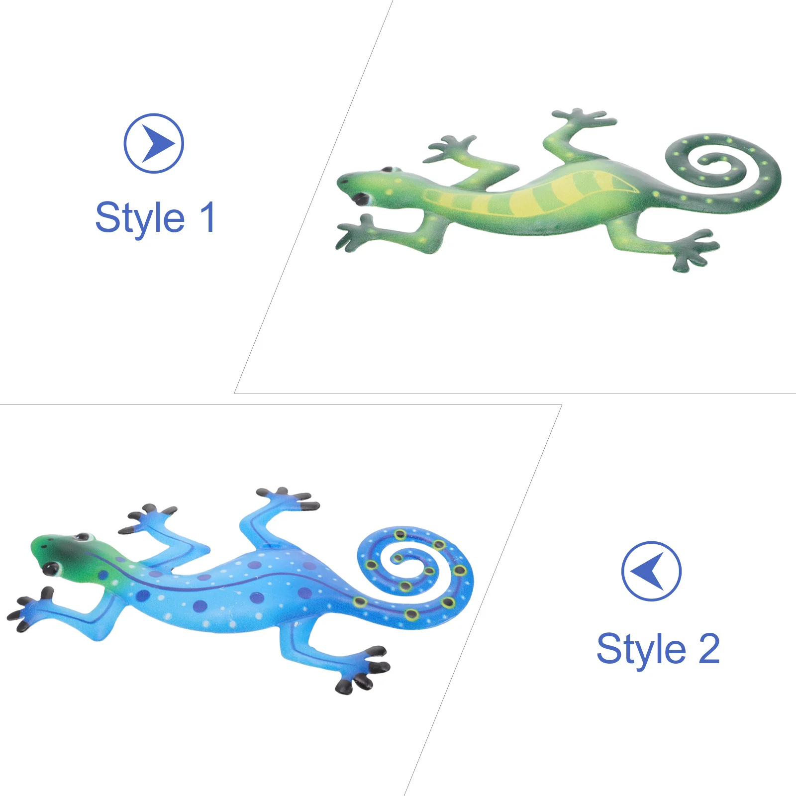 2個の金属製ヤモリの吊り下げ飾り、鮮やかな壁掛けアート装飾、クリアな質感、リビングルーム、寝室、庭、ドア、窓の装飾に