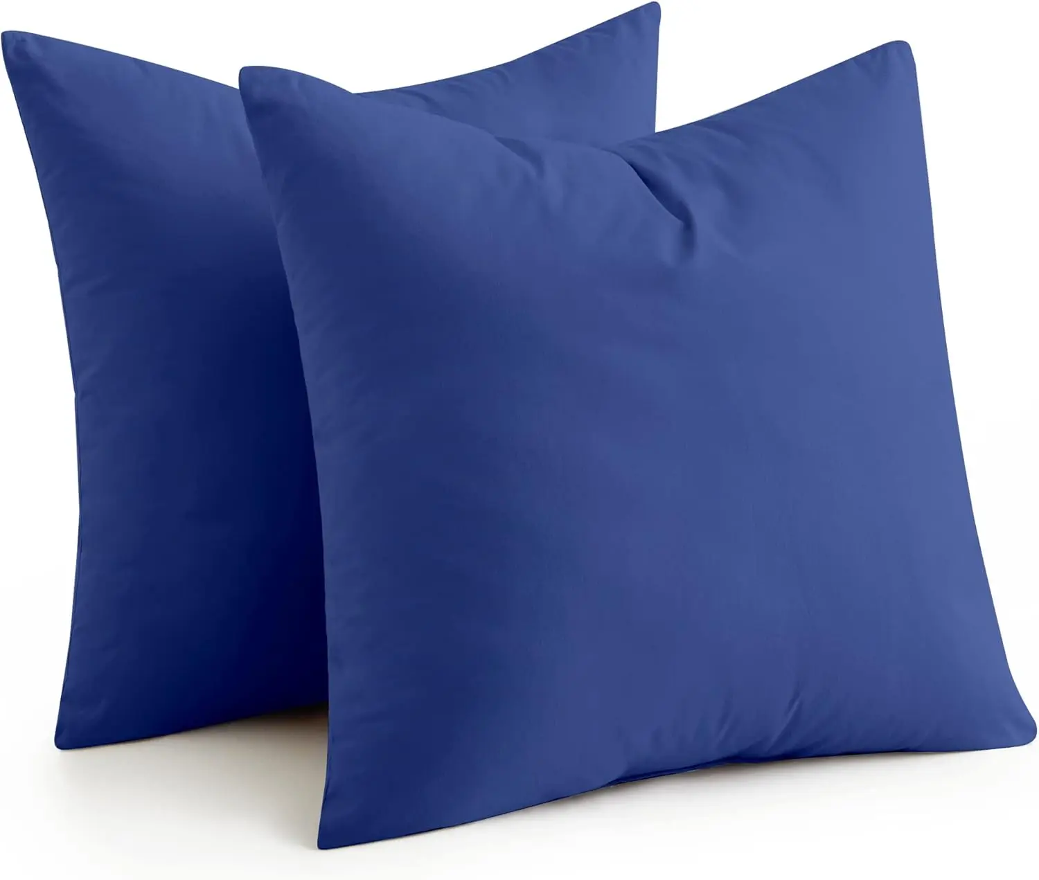 

® Feather Throw Pillow Inserts, 100% Cotton Set Of 2 Bed And Couch Decorative Euro Pillows 26 X 26 Hes, Navy