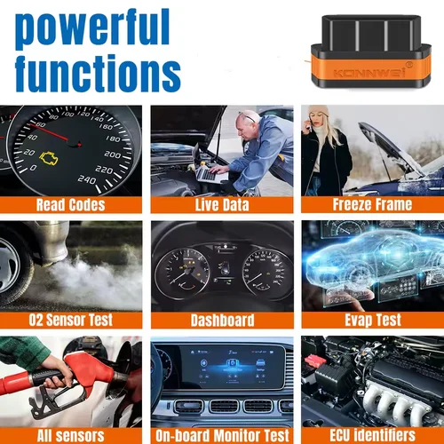 Imagen 2 del producto 2025 nuevo KONNWEI KW901 ELM327 V1.5 Bluetooth5.0 escáner OBD2 para coche Android/IOS herramienta de diagnóstico de coche lector de código pk Vgate ICAR2