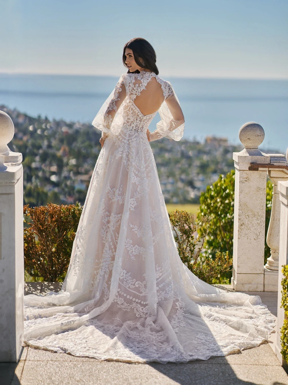 Vestido De novia largo De línea a brillante con chaqueta, cuello De corazón, Apliques De encaje Vintage, vestido De novia