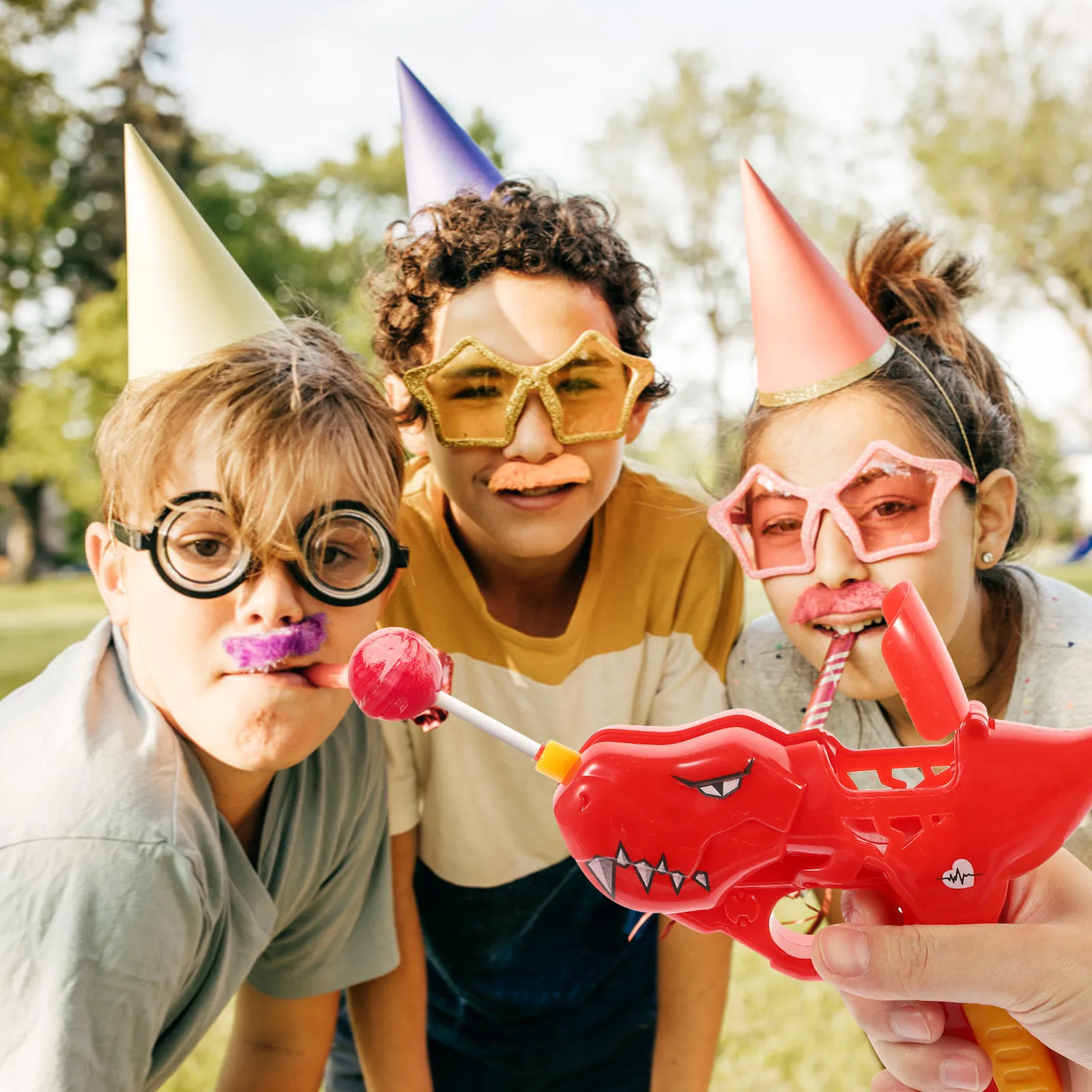 

2Pcs Candy Shooting Lollipop Launcher Entertaining Plaything for Kids Birthday Gift Party Favor Fun Stress Relief Novelty