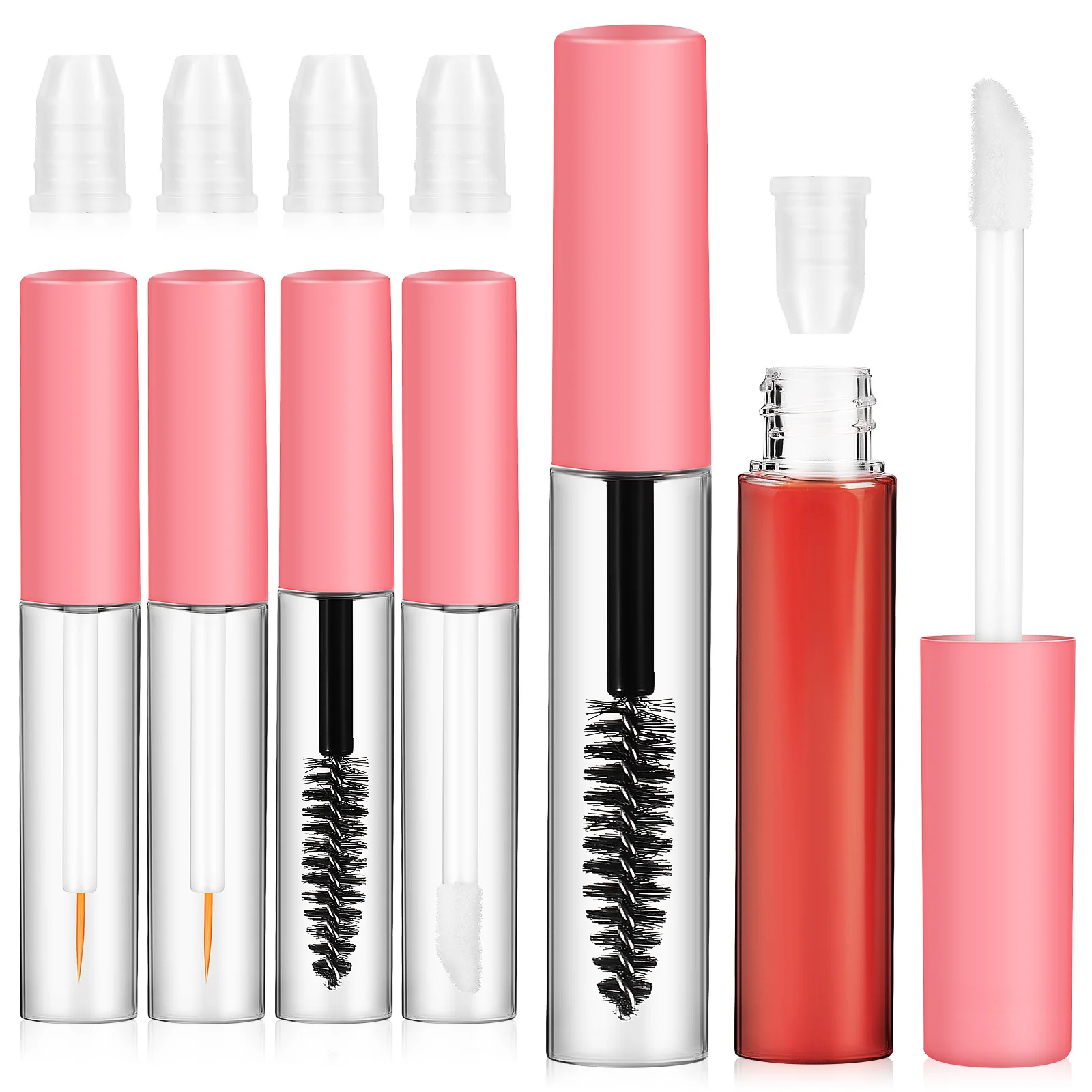 6Pcs Reusable Empty Eyelash Tubes Mascara Containers with Wand Refillable Travel Bottles for Makeup Application
