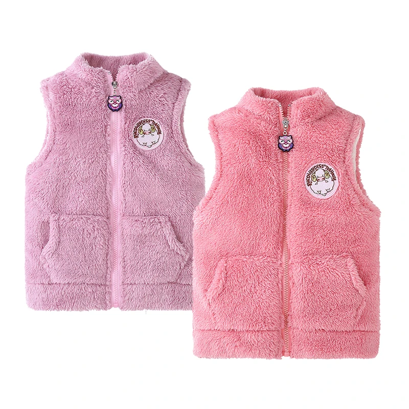 3-12 Years Spring Autumn Girls Vest Fleece Sleeveless Boy Coat Waistcoat Keep Warm Kids Outerwear Girls Jacket Children Clothing