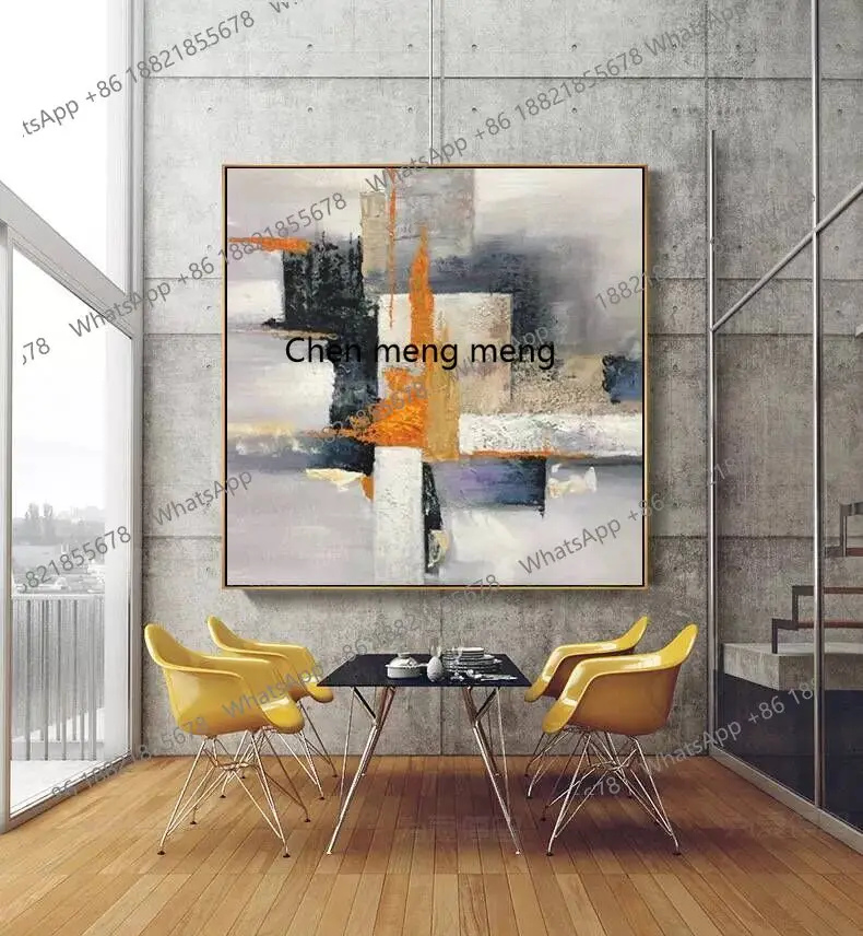 Pintura al óleo pintada a mano, decoración nórdica, sala de estar, entrada, comedor, suelo, sofá, fondo, pintura colgante de pared