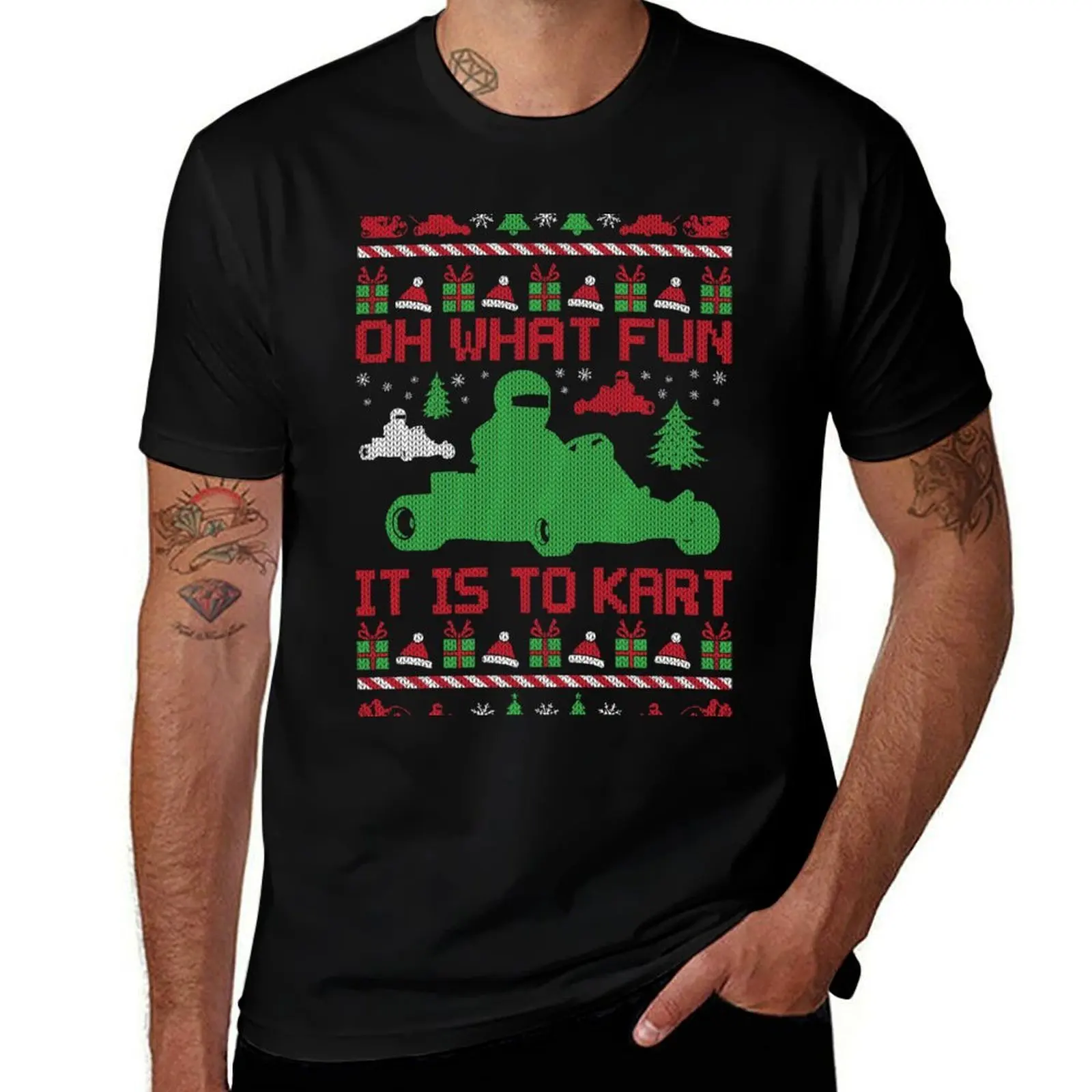

Go Kart Ugly Christmas T-Shirt printed t shirts for man cotton tshirt 100% anime t shirts for man T-shirt