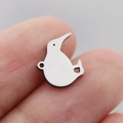 3pcs Cute Fun Quirky Tiny Kiwi Bird Charms Stainless Steel Pendant Diy Craft Earrings Bracelets Jewelry Making Accessories Bulk