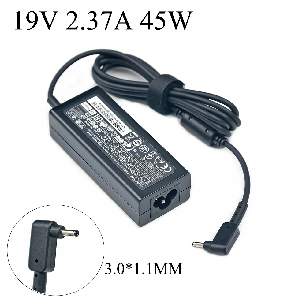 Adapter zasilanie prądem zmiennym ładowarka do laptopa 19V 2.37A 45W do spinu Acer 1 SP111-32N 3 SP314-51 Swift 1 SF113-31 SF114-32 SF514-52T