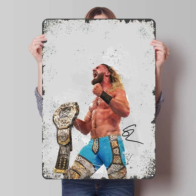 Seth Rollins Tinplate Signs Sports Poster Bedroom Decoration Room Decor Men Customized Metal Sign for Wall Art Decoration Retro