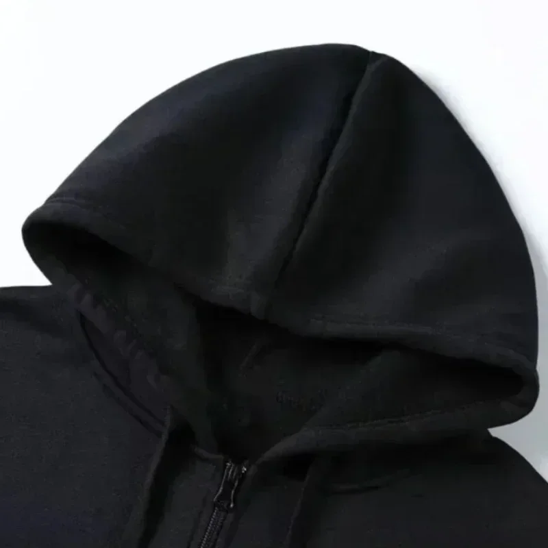 2025 الخريف/الشتاء محدودة Kpop ATEEZ شعار مزدوج الوجهين 100% القطن طباعة قلنسوة بسحاب الهيب هوب بلوزات الرجال عادية المتضخم