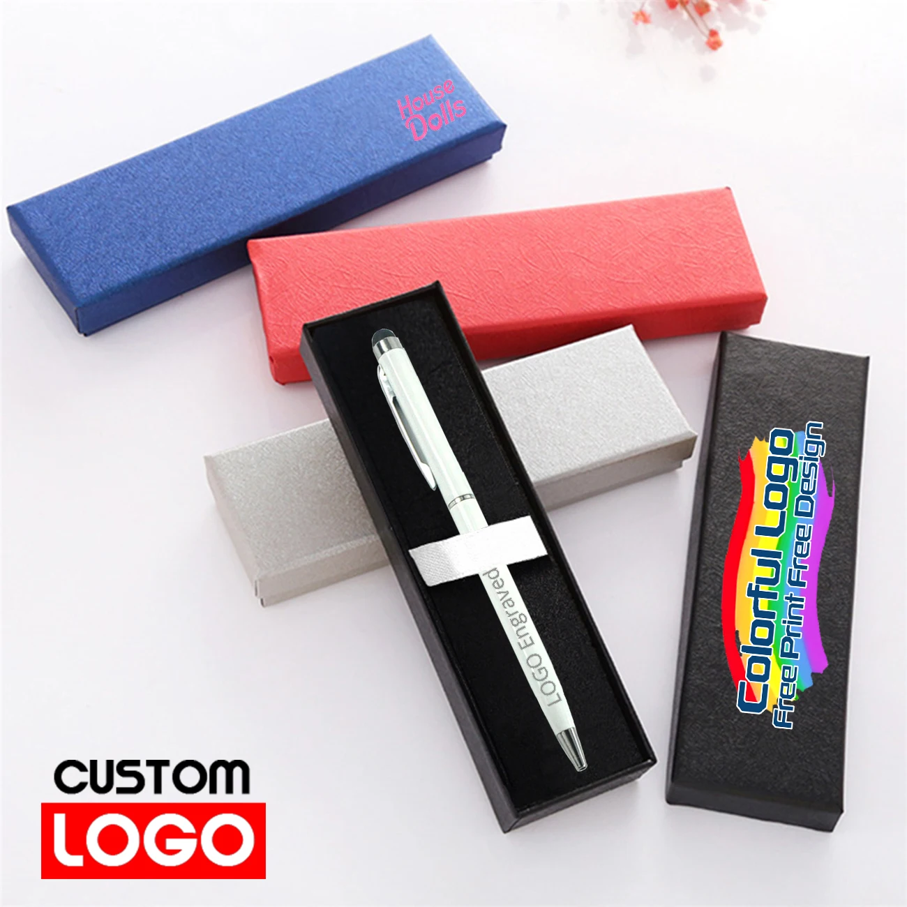 

Free Customization Ballpoint Pen Box Set LOGO Printing Box Gift Text Engraving Metal Pen Business Office Writing Stationery