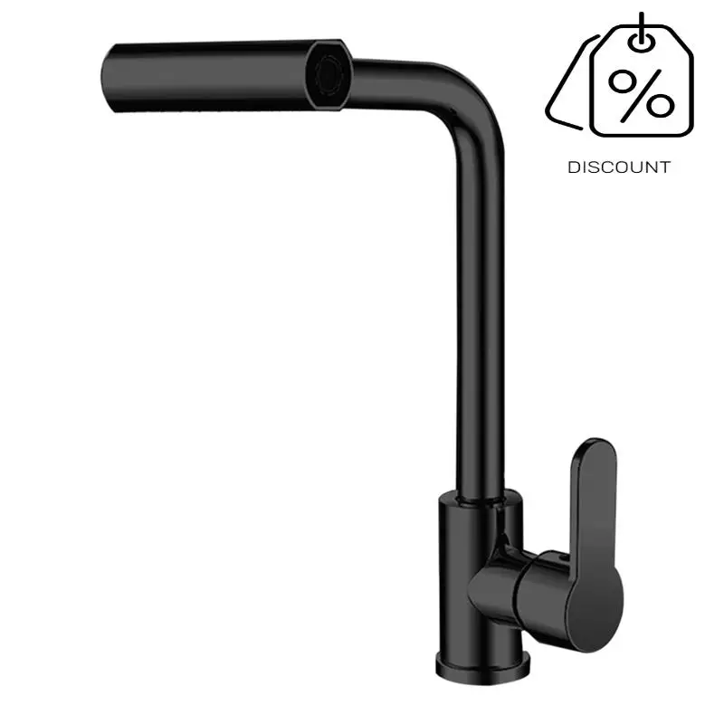 4 Modes Deck Mounted Waterfall Kitchen Faucet Hot Cold Single Hole Sink Mixer Black-AT30