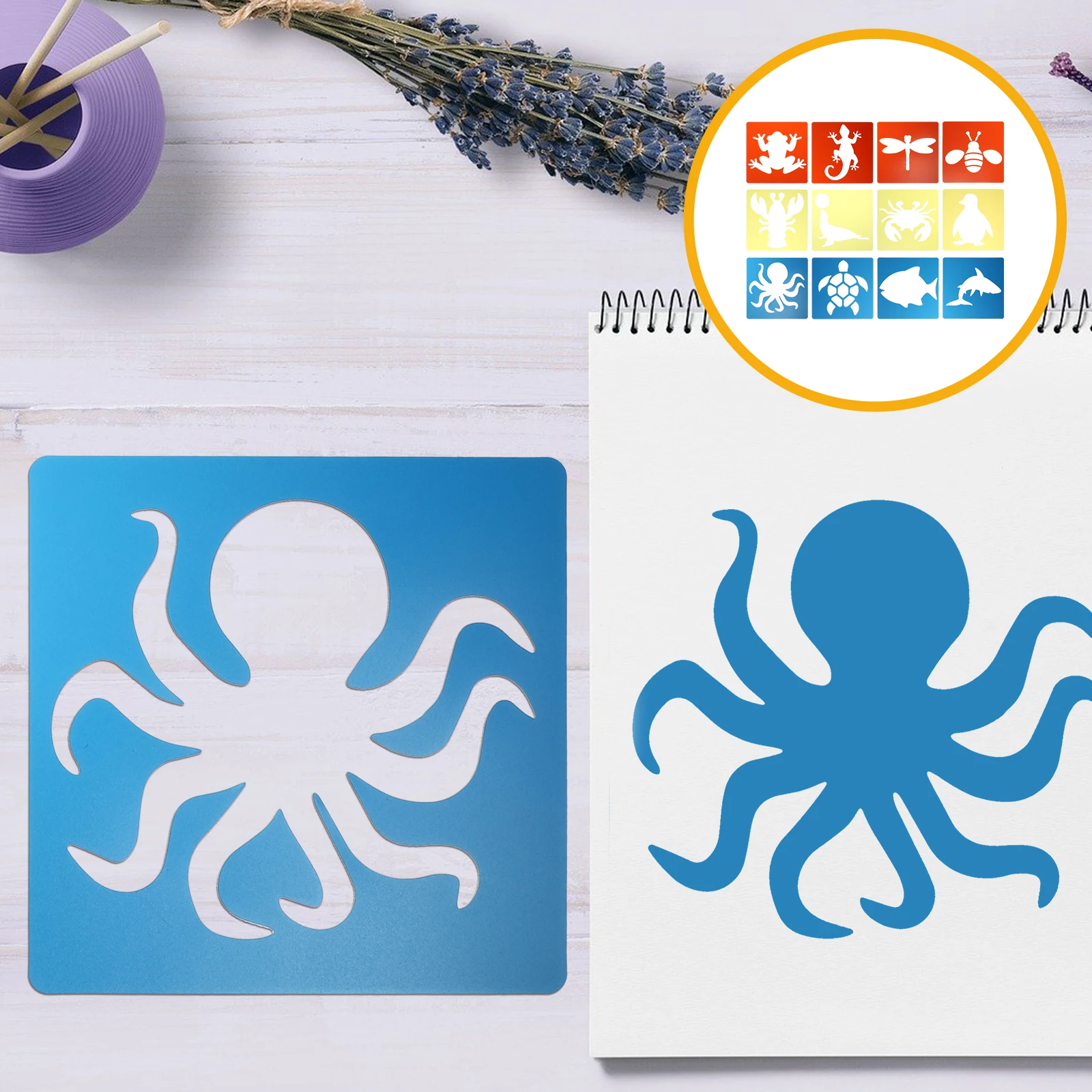 

12 Pcs Animal Cutout Template Craft Stencils Shape for Drawing Journal Pp Child