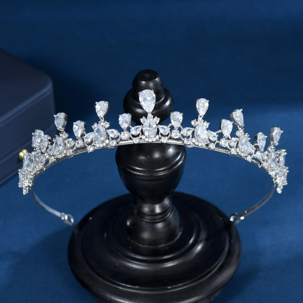 

HIBRIDE Shiny AAA Cubic Zirconia Tiaras and Crowns Wedding Hair Accessories for Women&Girls Hair Fashion Jewelry bijoux C-62