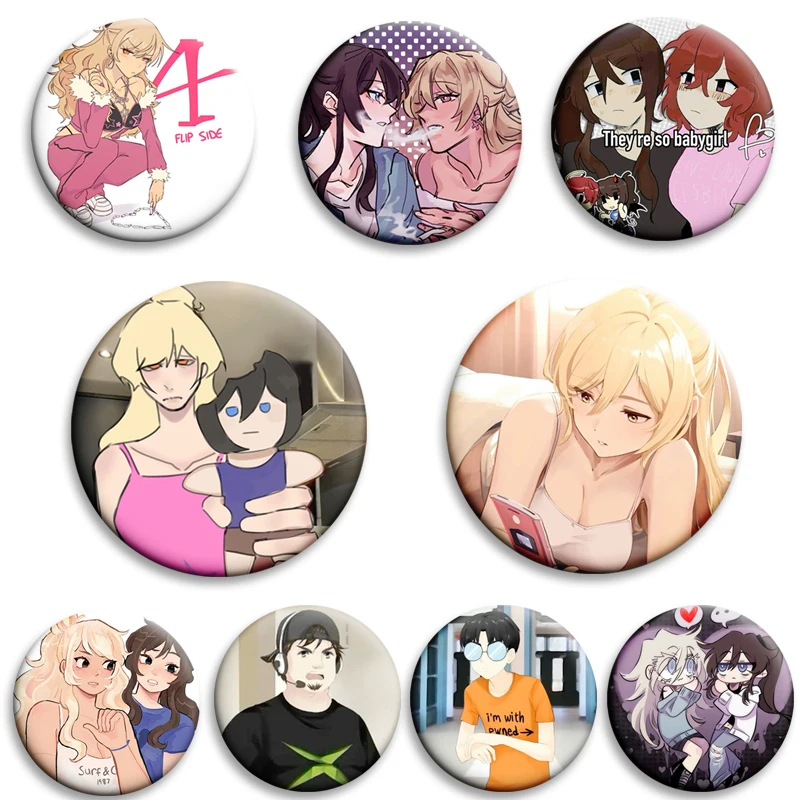 

58mm Game Class of 09 Anime Button Pin Character Jecka Nicole Emily Ari Brooch Creative Badge Bag Accessories Fans Collect Gifts