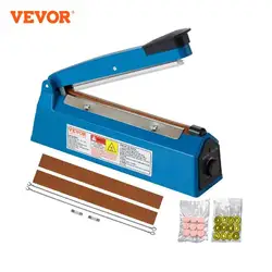 VEVOR 8/12/16in Impulse Poly Bag Sealer Manual Heat Sealing Machine with Adjustable Heating Mode for Plastic Mylar PE PP Bags