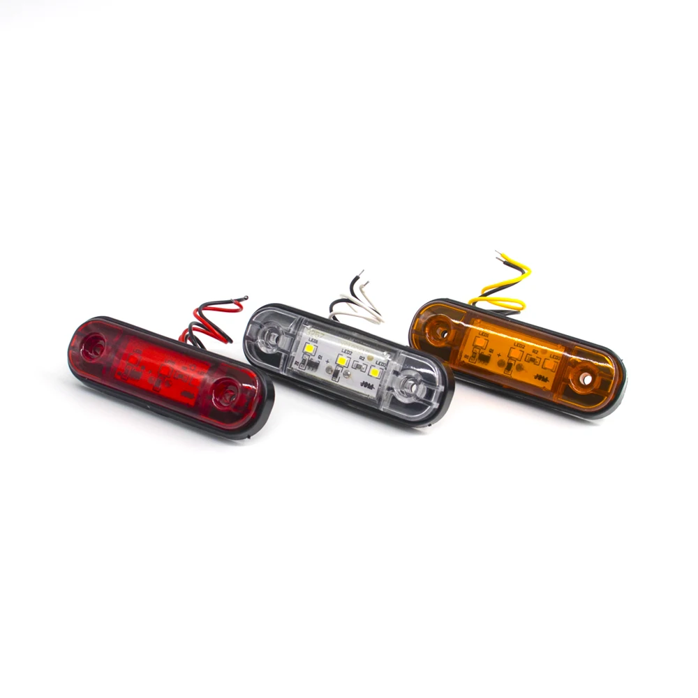 2/4/6/8/10x 3 LED External Side Marker Warning Tail Light Lamp Clearance Signal Brake Indicator Trailer Truck Lorry 12V 24V