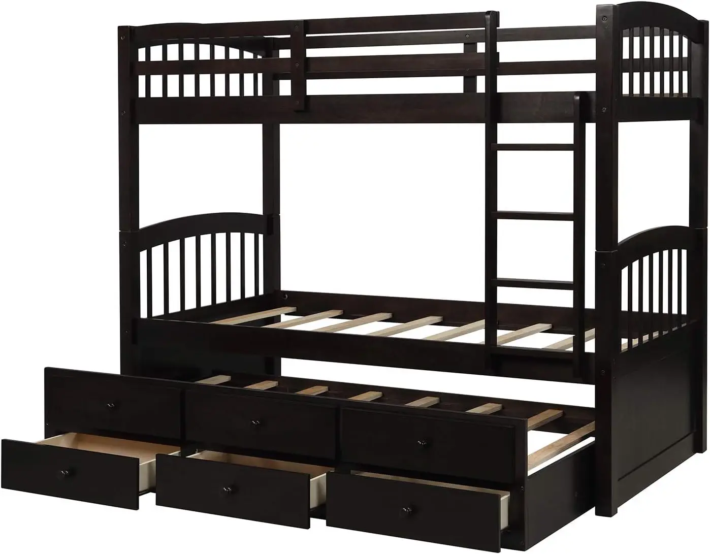 سرير مزدوج بطابقين بتصميم مشرق من الكاري ، قضيب أمان ، سلم ، سرير مع 3 أدراج ، غرفة نوم ، غرفة ضيوف