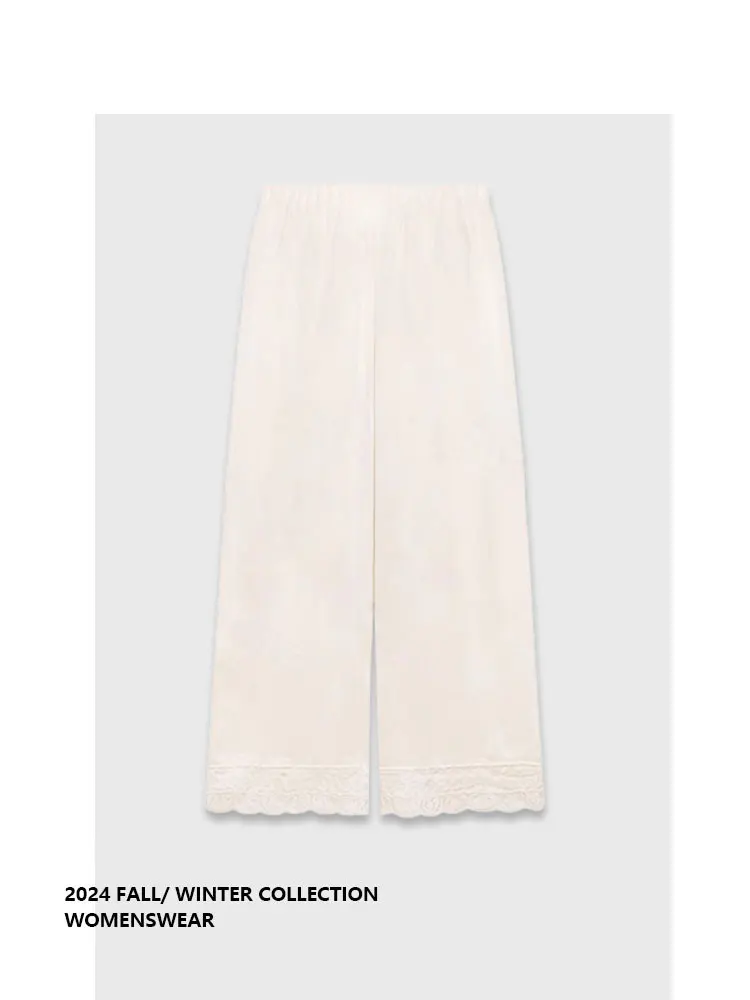 

Брюки Forever 2 с вышивкой, свободные, с широкими штанинами, весна 2025, в стиле Lazy Sensation, для женщин больших размеров, фигуры «груша»