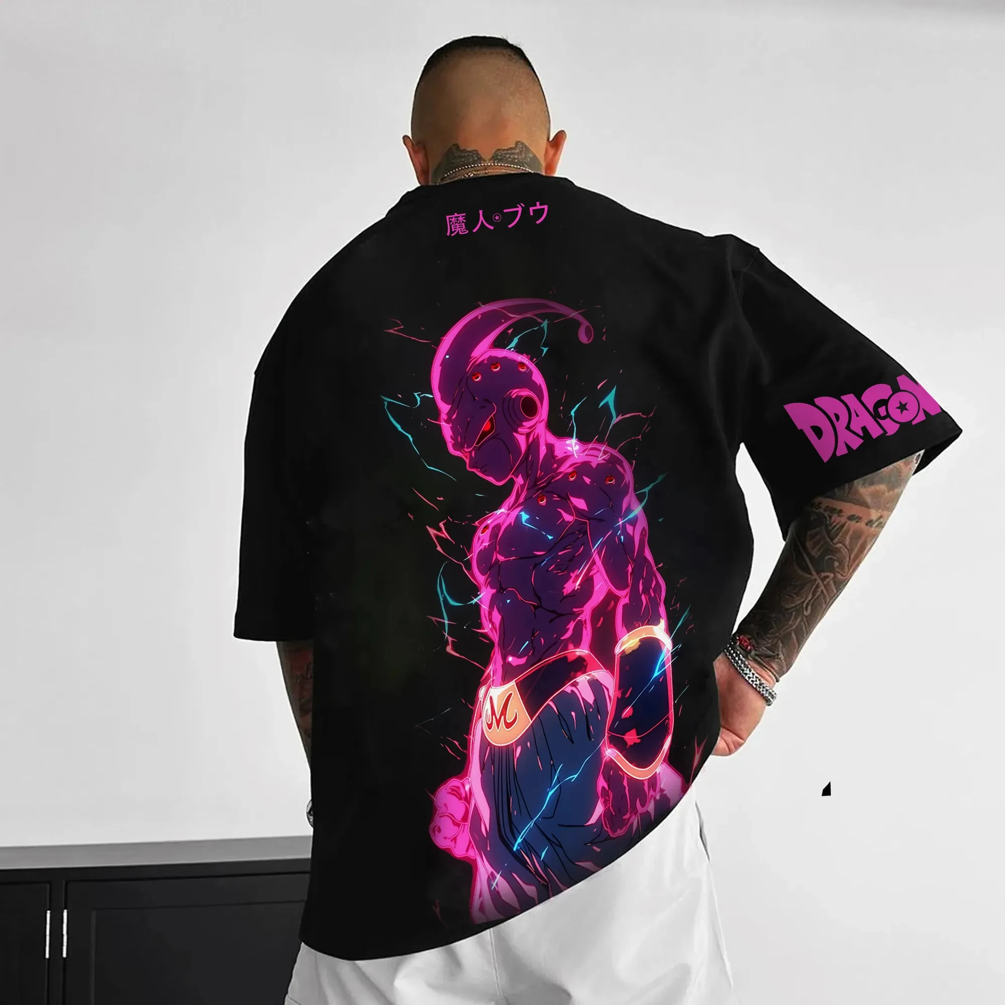 Koszulka Dragon Ball Goku z nadrukiem, bawełniana, z krótkim rękawem, luźny krój amerykański, męska i damska, letnia, oddychająca, sportowa, z okrągłym dekoltem, Ins